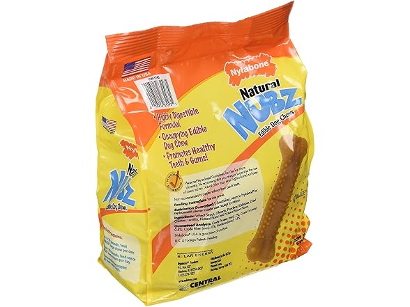 Nylabone Natural Nubz Edible Dog Chews, 22 Count