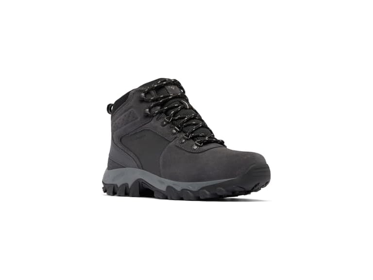 Columbia Mens Newton Ridge Plus II Suede Waterproof, Shark/Black, 7.5