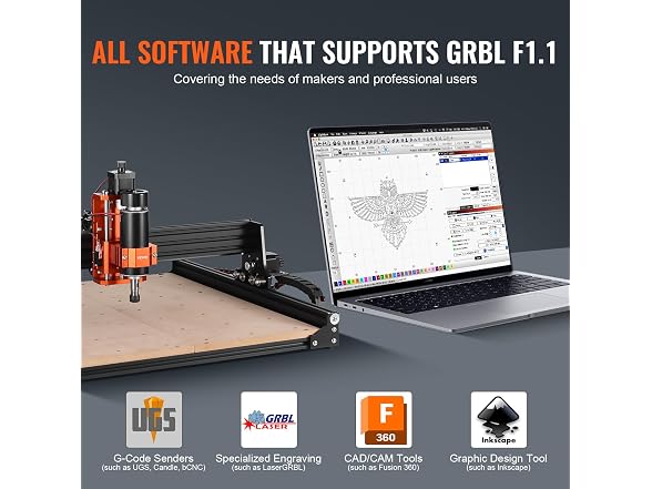 CNC Router Machine, 300W, 3 Axis GRBL Control