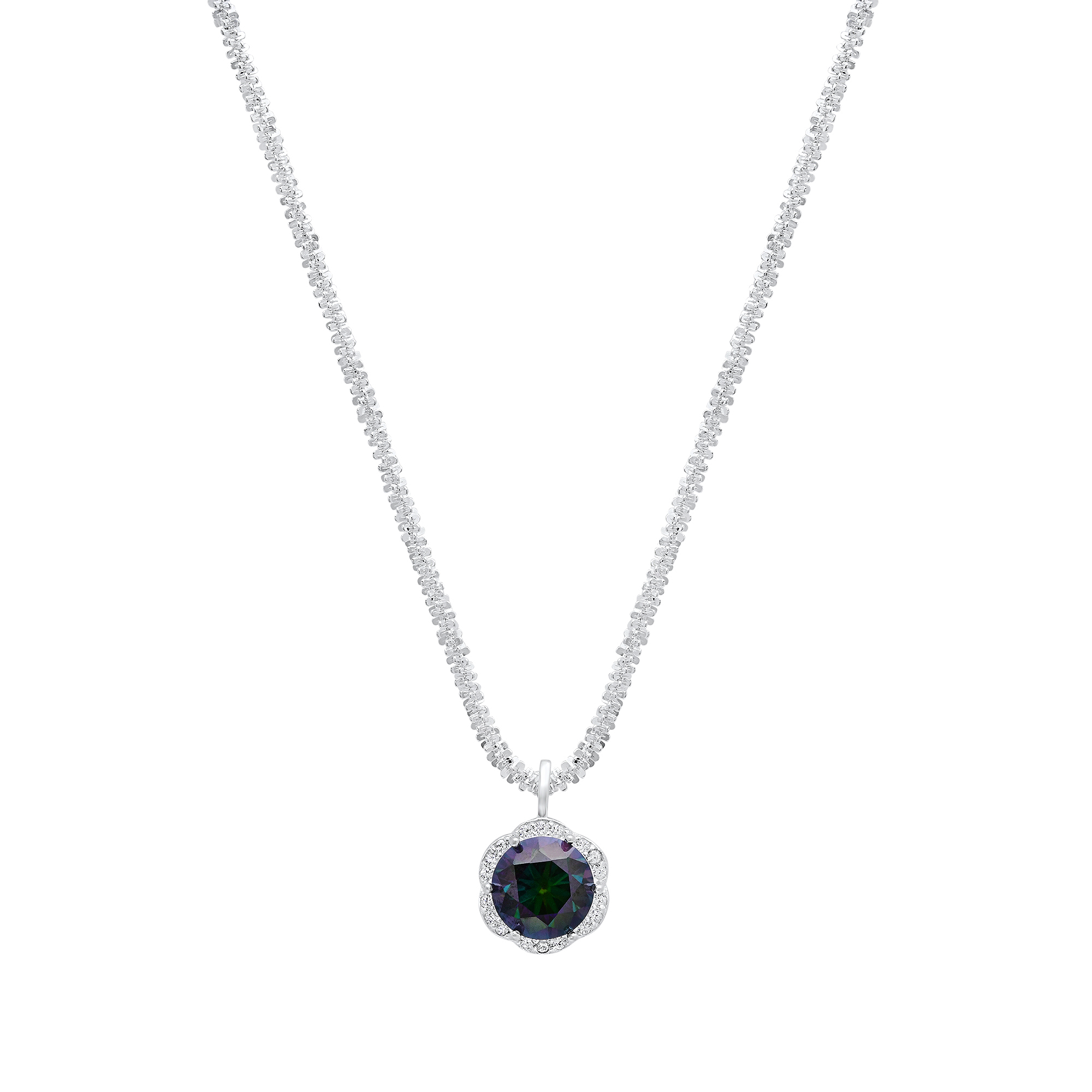 Rainbow Moissanite Diamond Necklace - Gallery 4