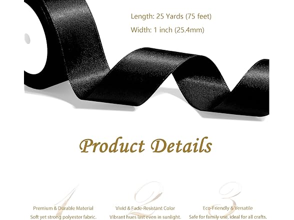 Tiergrade Red and Black Satin Ribbon 1 Inch x 4