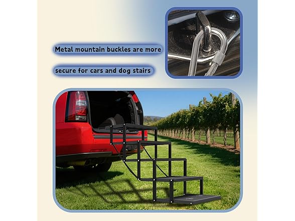 YACONA Dog Stairs for Car Black