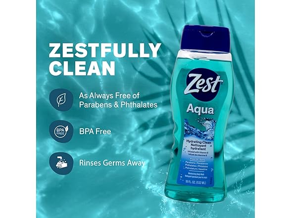 Zest Hydrating Body Wash - Aqua