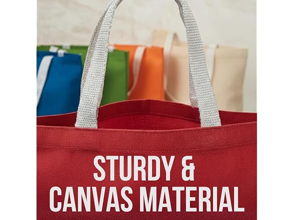 Fun Express Medium Canvas Tote Bag Assortment - 10" x 12" (Pack of 50)