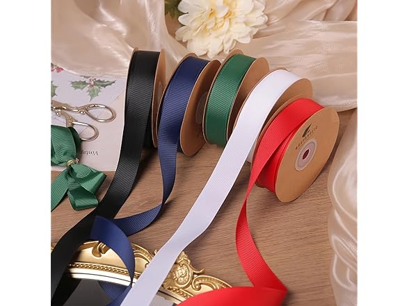 WRAPAHOLIC White 7/8" X 25 Yards Grosgrain Ribbon