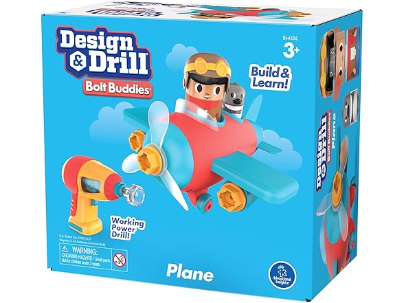 Educational Insights Design & Drill Bolt Buddies Plane