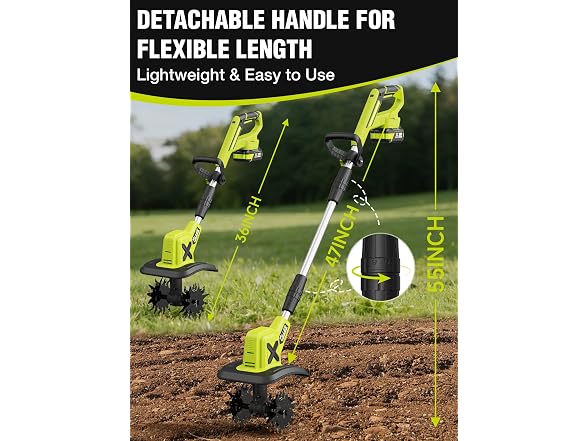 Grelawner 20V Cordless Tiller Cultivator