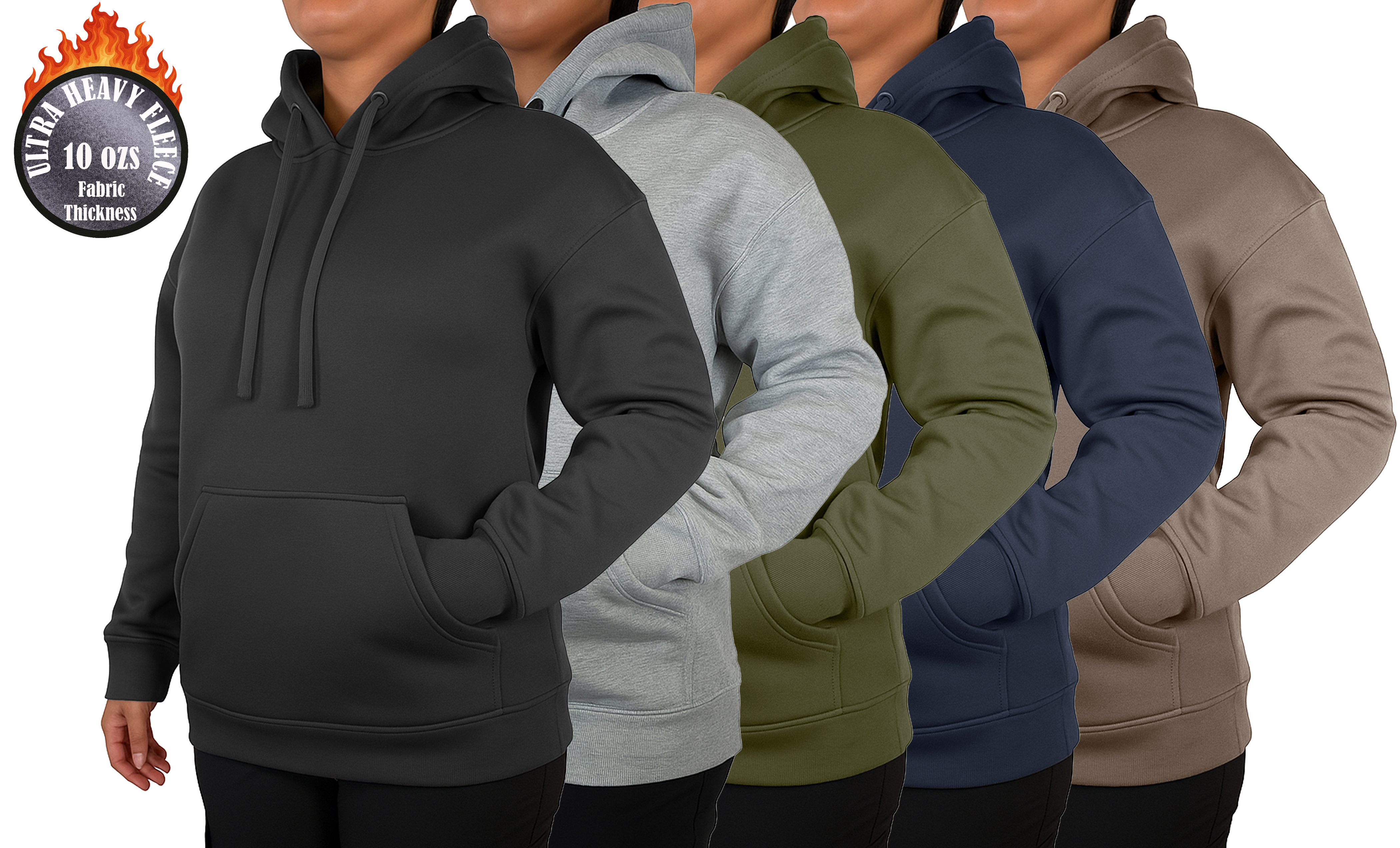 Womens Heavyweight Fleece-Lined Pullover Hoodie - Gallery 14