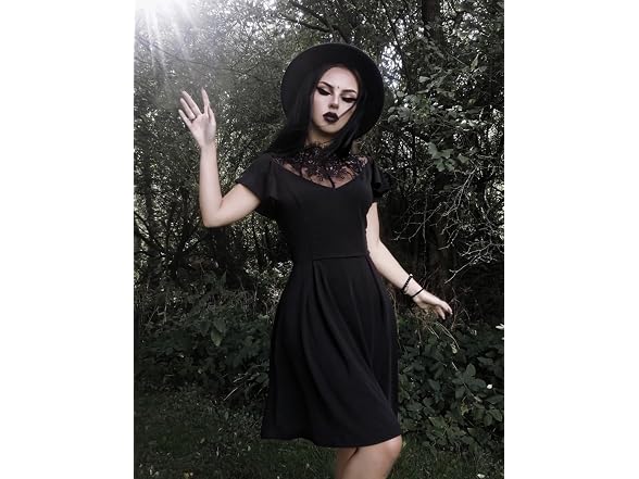 Scarlet Darkness Women (S) Ruffle Cap Sleeve Dress