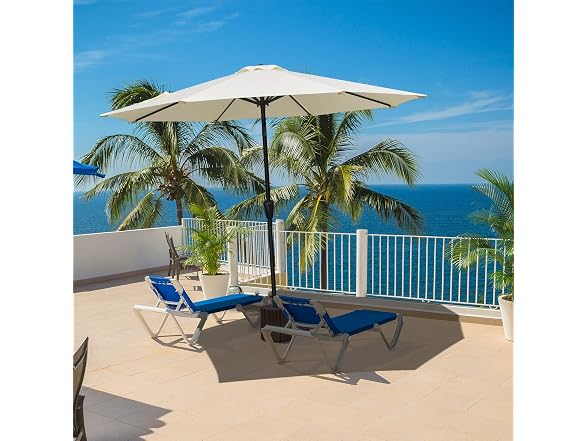 Simple Deluxe 9ft Outdoor Market Table Patio Umbrella with Button Tilt