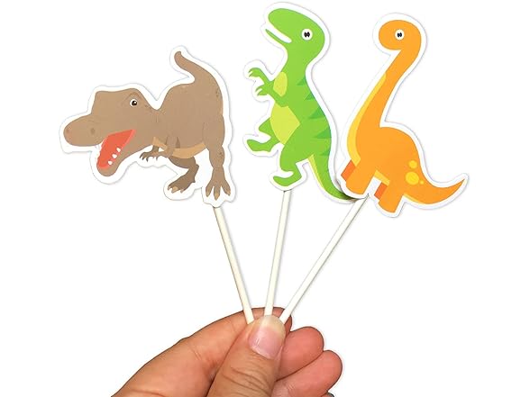 ALISSAR Baby Dinosaur Cupcake Toppers