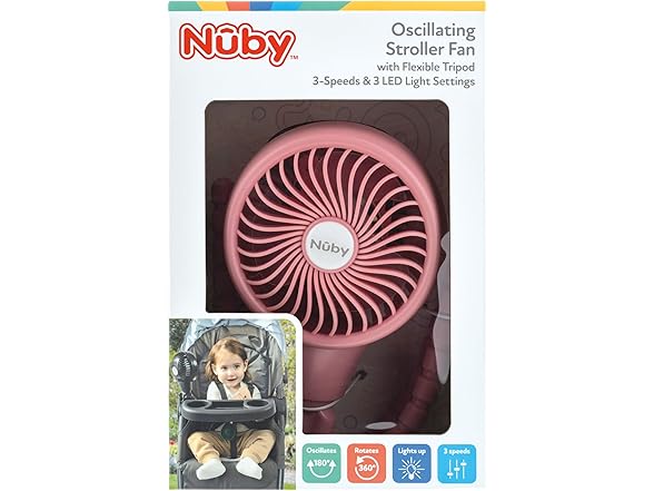 Nuby Oscillating Adjustable Stroller Fan