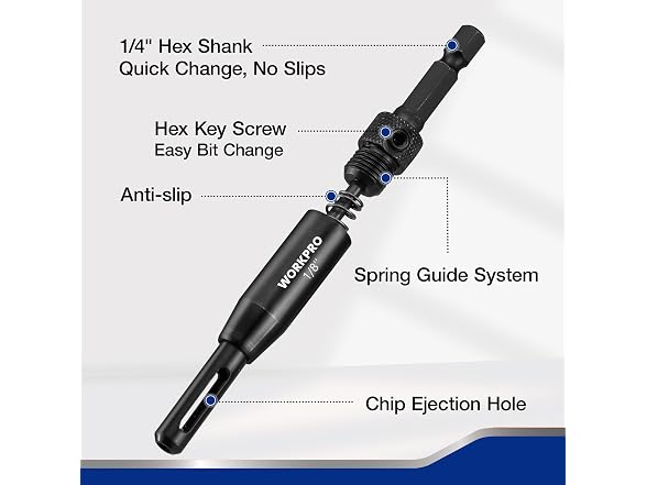 WORKPRO Self Centering Drill Bit Set