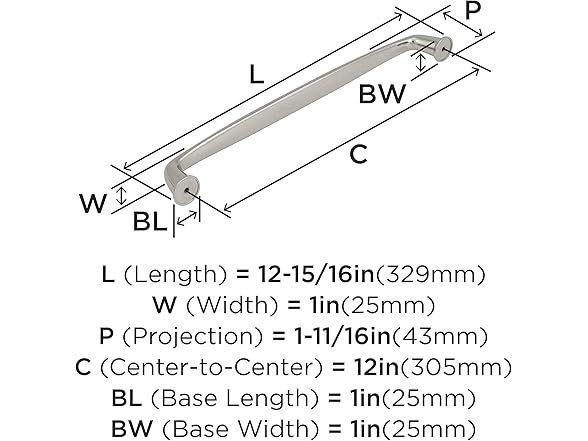 Amerock | Appliance Pull | Polished Nickel | 12 inch