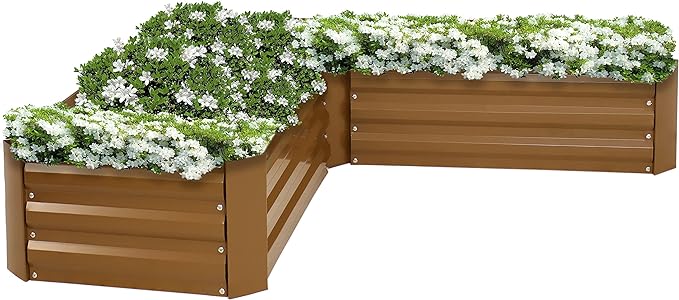 Sunnydaze L-Shaped Raised Garden Bed - Gallery 16