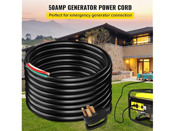 15 ft 50A RV Camp Power Cord Generator Cord