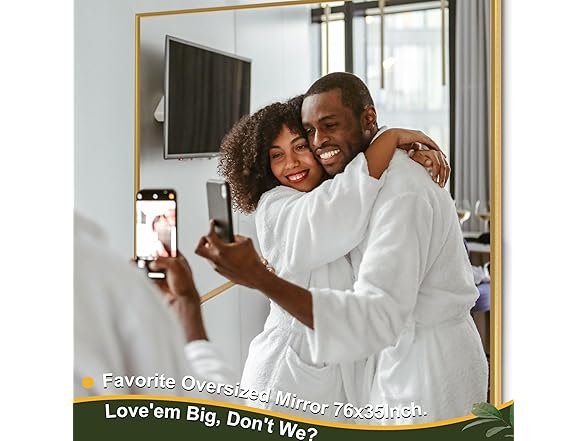 NicBex Oversized Full-Body Mirror Gold