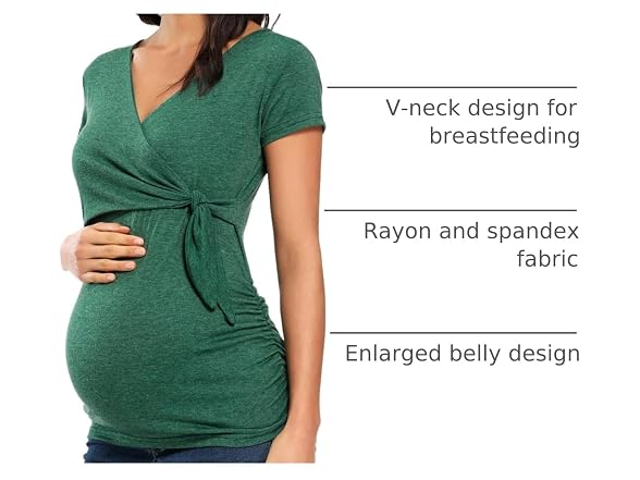 Glampunch Women (M) Maternity Shirts Short Tops