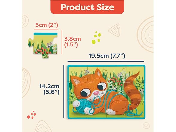B. toys – Wooden Pack o' Puzzles 3Pk