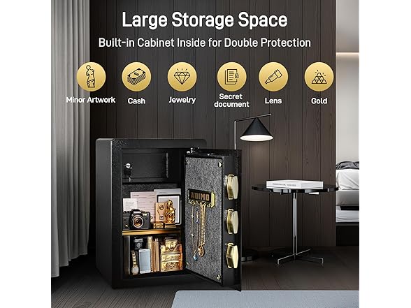 ADIMO Safe w/ Interior Drawer, 2.8 Cuft Heavy-Duty