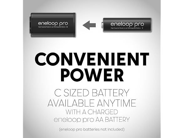 (4 Pack) Eneloop Panasonic Pro Battery Adapters