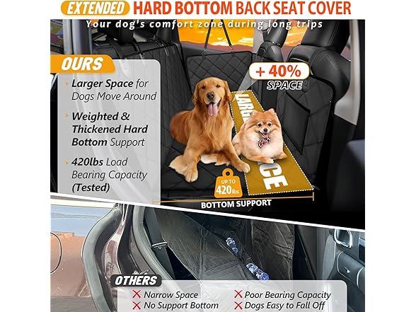 Back Seat Extender for Dogs-Large Space