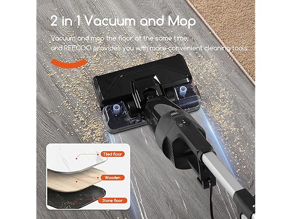 REECOO Lightweight Vacuum and Mop Combo