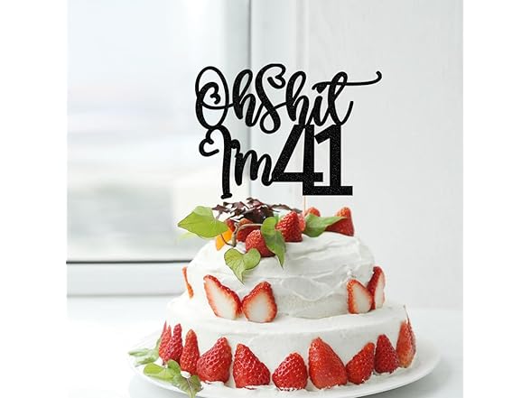 Black flash Oh Sh*t I'm 41 Cake Topper
