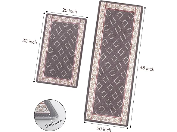 ROTTOGOON Kitchen Floor Mat Set of 2