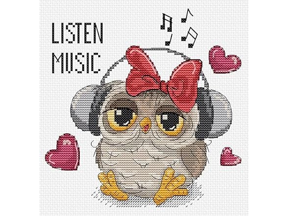 Luca-S Cross Stitch Kit Listen Music, B1402
