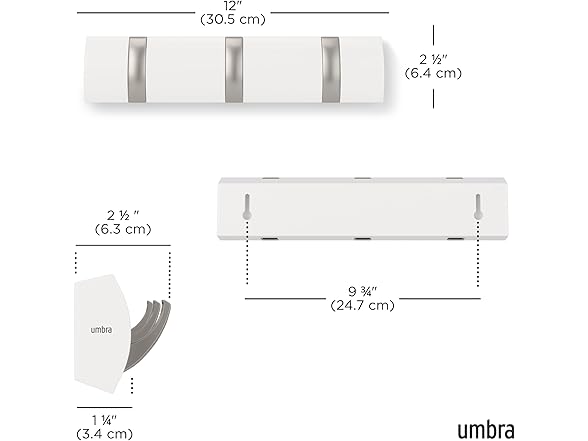 Umbra Flip Wall-Mounted Coat Rack Rail Hook