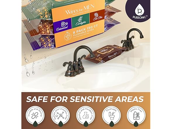 Pursonic Mens Soft Flushable Wipes