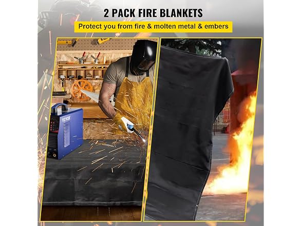 Fire Blankets, 2 Pack Welding Blankets, 8\'