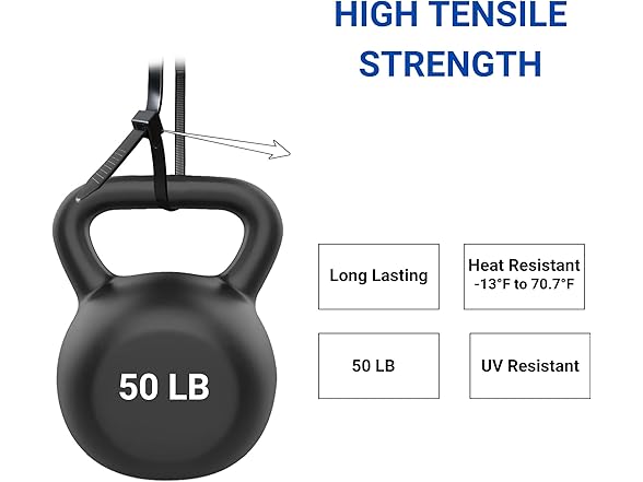 TAURISH Zip Ties 200pc 8" Black