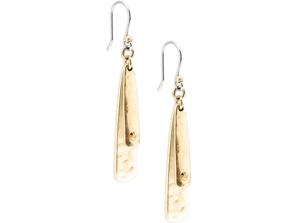 lucky brand two tone double layer earrings