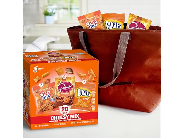 20ct Cheesy Mix Variety Pack Snacks, Chex Mix Cheddar