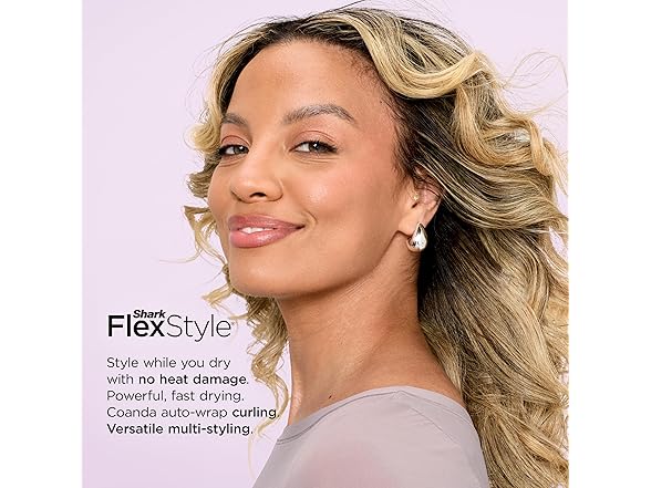 Shark FlexStyle Air Styling & Drying System, Powerful Hair Blow Dryer & Multi-Styler with Auto-Wrap Curlers, Curl-Defining Diffuser, Oval Brush, & Concentrator Attachment, Stone, HD435 (Open Box)