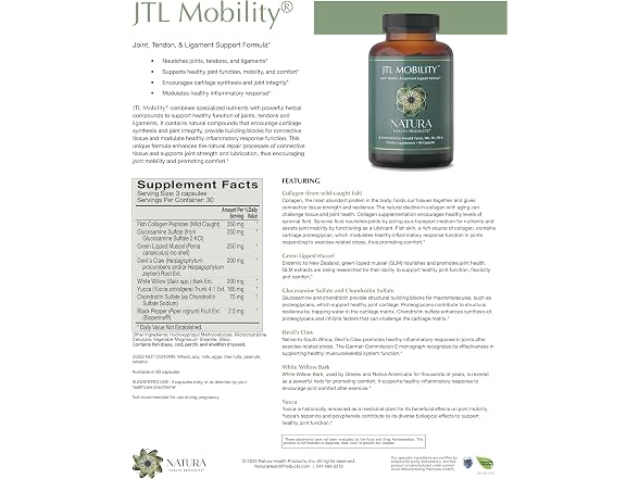 Natura JTL Mobility Glucosamine Chondroitin 90ct