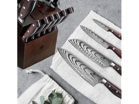 16-Piece High Carbon Knife Set w/ Block