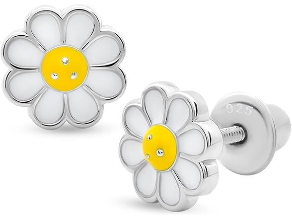UmaUmi 925 Sterling Daisy Studs Girls