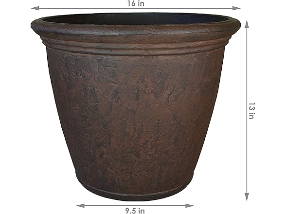 Sunnydaze 15.25-Inch Anjelica Large Plastic Pot