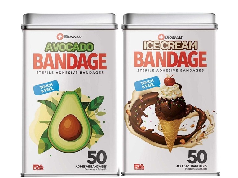 2Pk Food Shaped Self Adhesive Bandages
