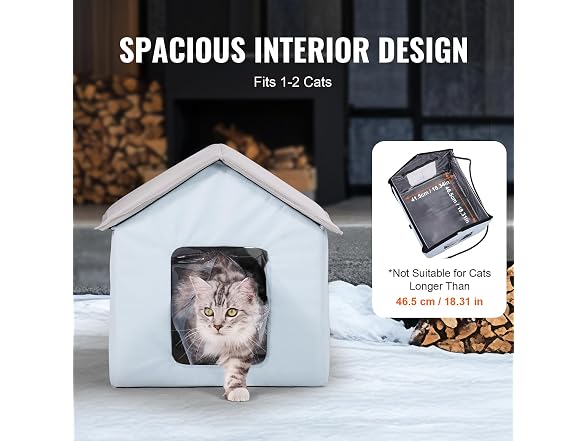 VEVOR Heated Cat House, Outdoor Kitty