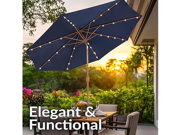 Sunnydaze Decor JLP-1751 Patio Umbrella - 8.5ft Navy Blue
