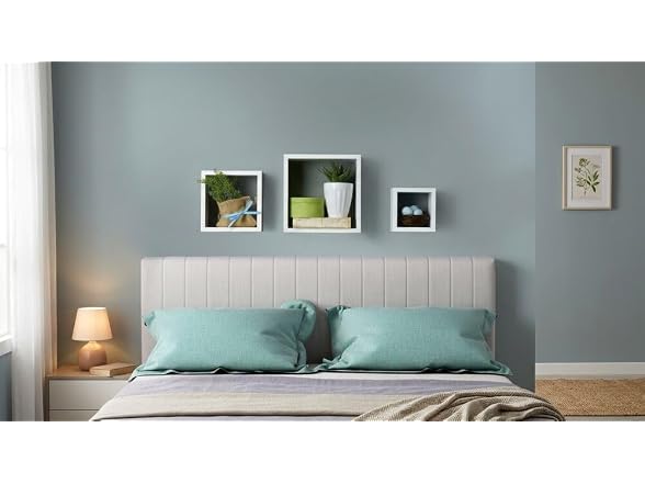 MELANNCO Floating Square Cube Shelves, Set of 3, White