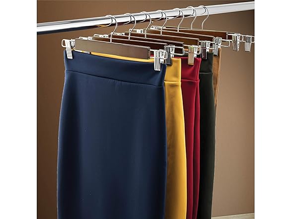 Zober Wooden Pant Hangers w/Clips 20Pk