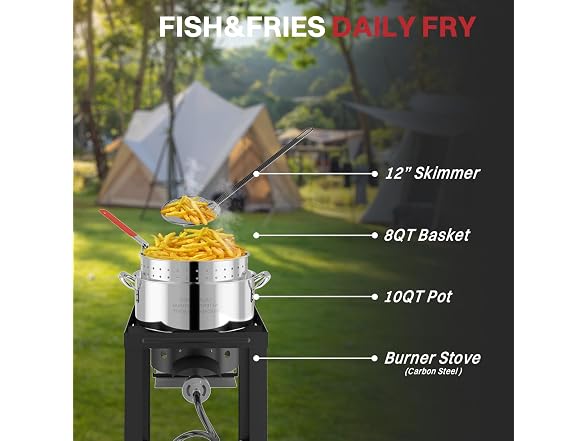 Pipopa 30QT & 10QT Stainless Steel Turkey Fryer