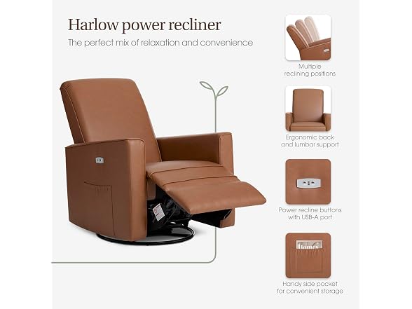 Evolur Evolur Harlow Upholstered Power Glider