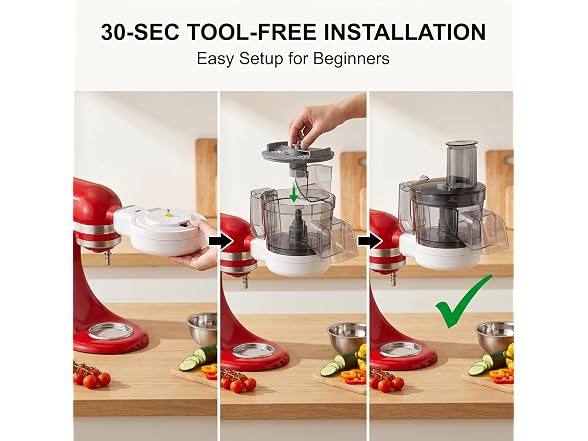 GVODE 5-in-1 Food Processor Attachment for KitchenAid