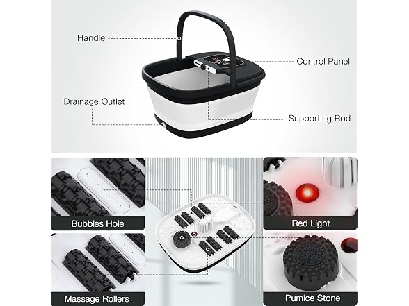 HOSPAN Collapsible Foot Spa with Heat